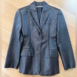 Alexander Wang leather blazer jacket XS